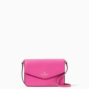 Kate Spade Sadie Envelope Crossbody Candied Plum Saffiano Leather K7378